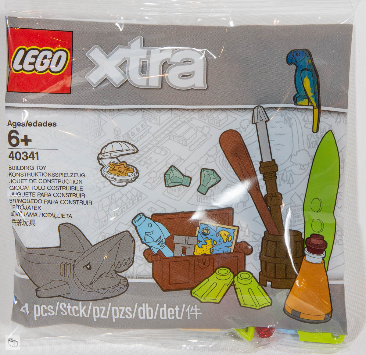 Lego Xtra Sea Accessories 40341 New Polybag 24pc Ocean Fish Clam Parrot Chest